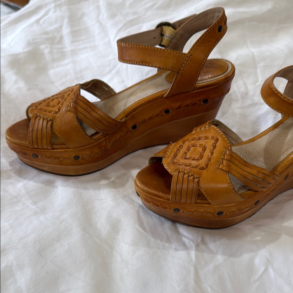 Frye Charlie Huarache Ankle Wedge Sandals